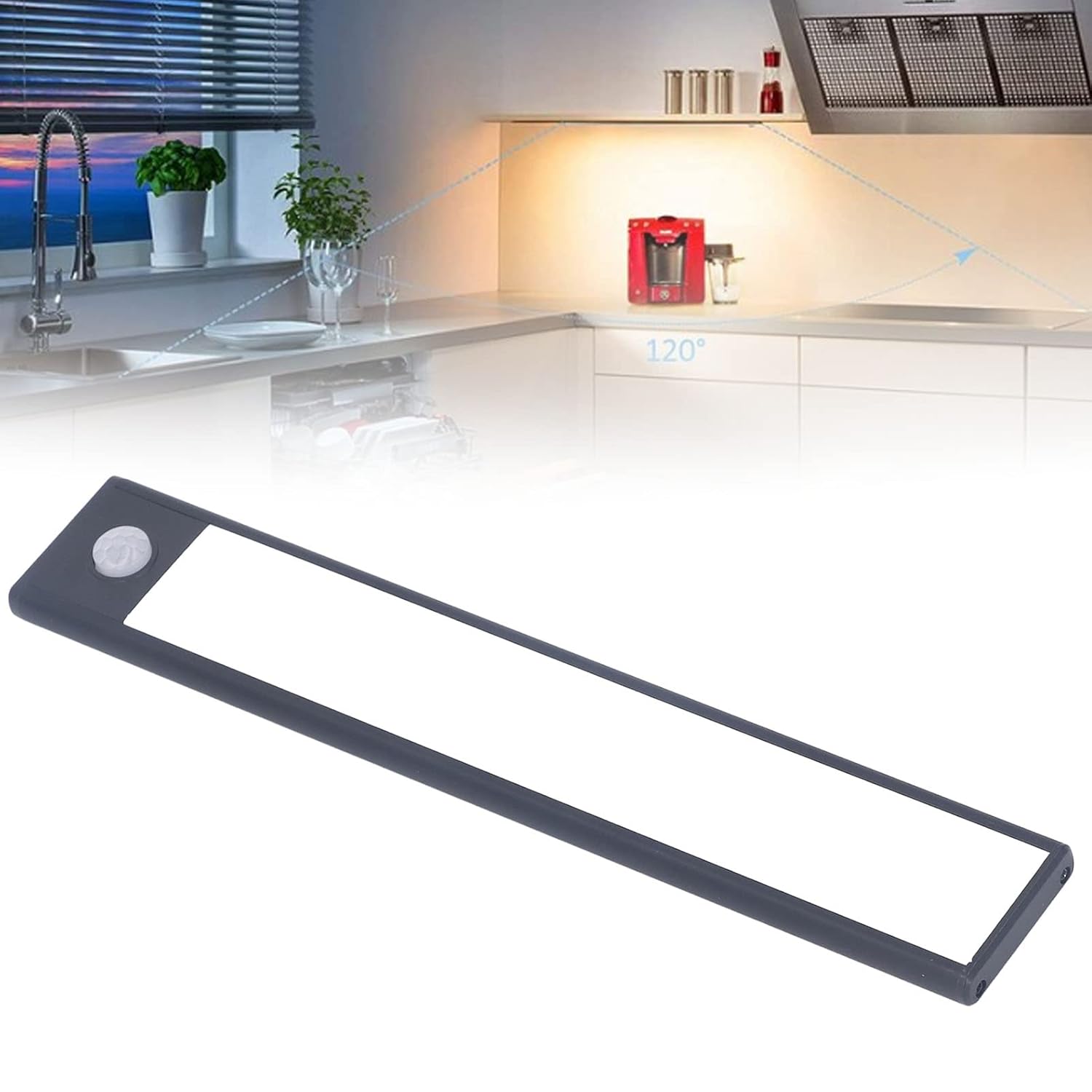 Tira de luz LED de inducción, 90 lúmenes, 2 modos de trabajo, multifuncional, batería de 1000 mAh, sensor de movimiento, luz para sala de estudio y