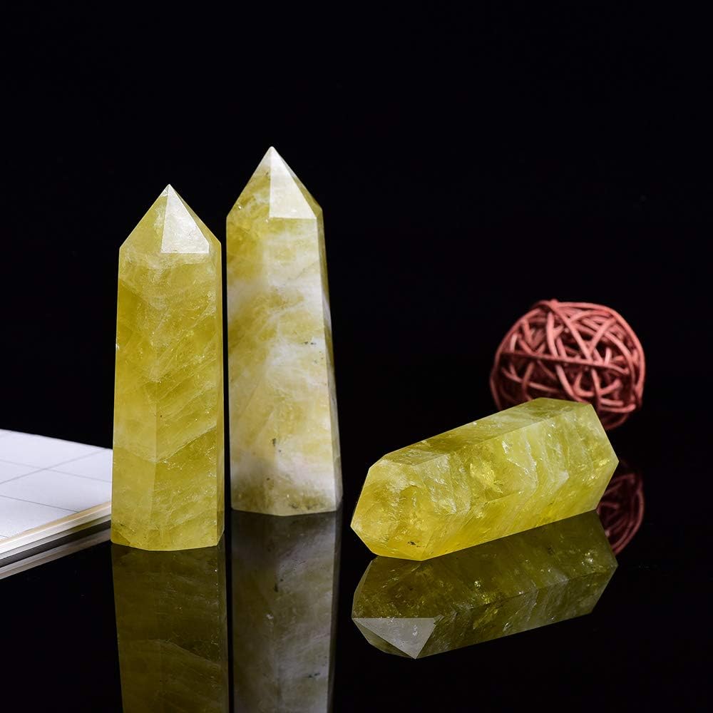 Runyangshi – 8 varitas curativas de cristal natural, varitas de cristal curativo de un solo punto, piedras de chakra reiki de 6 facetas, prisma de