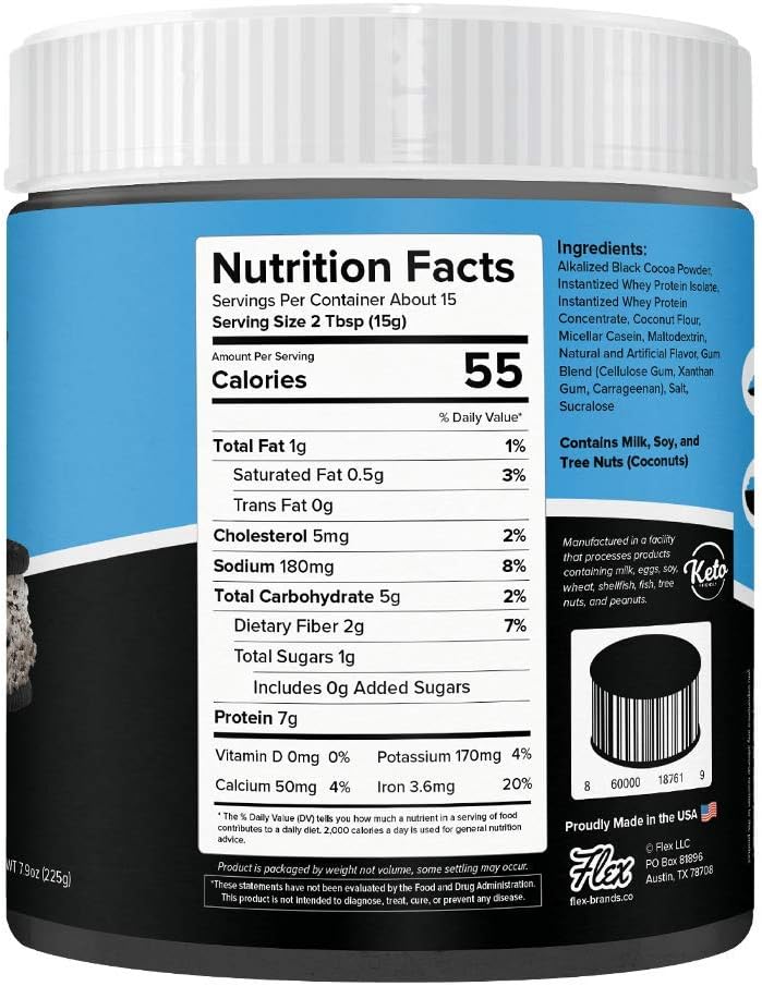 Flexible Dieting Lifestyle Mantequilla de galletas en polvo de proteína de suero  Galletas y crema  Apto para dieta cetogénica, baja en