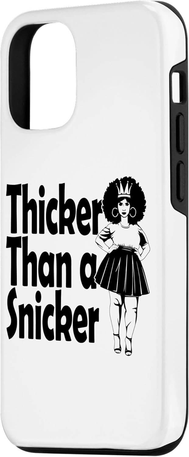 Funda para iPhone 13 Pro Thicker Than A Snicker Black Girl Magic Melanin para mujeres y niñas