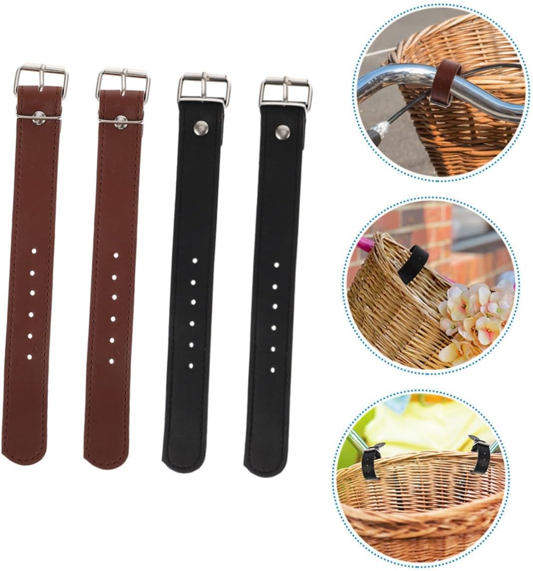 2 pares de correas de cesta de bicicleta para niños cesta de bicicleta para niños correa de cuero gruesa cesta de bicicleta correa de bicicleta