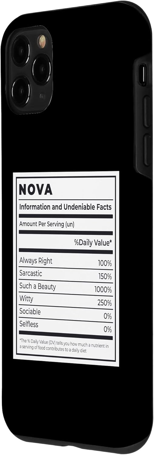 iPhone 11 Pro NOVA Funny Nutrition Facts Custom Girl Name Mother’s Day Case