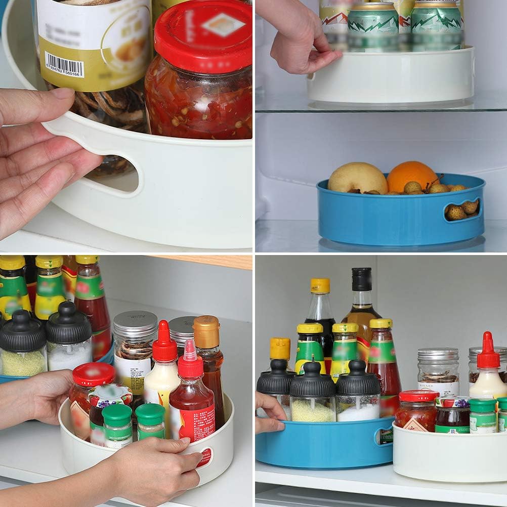 Organizador de especias multifuncional giratorio de 360 para gabinete, cocina, baño, encimera, despensa, almacenamiento con diseño antideslizante y