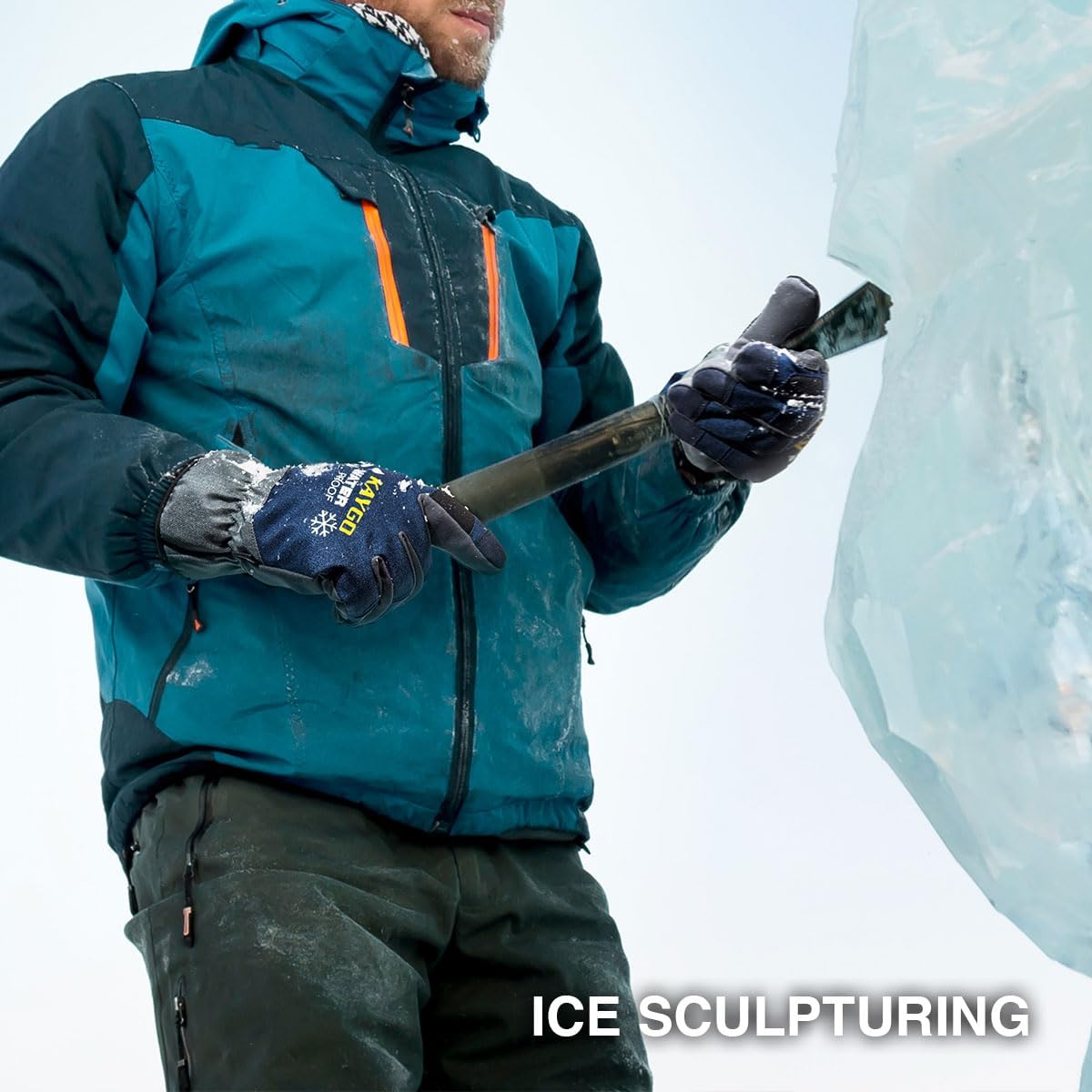 KAYGO Guantes de trabajo de invierno para hombres y mujeres, forro polar aislante, palma de cuero sintético, guantes de trabajo térmicos
