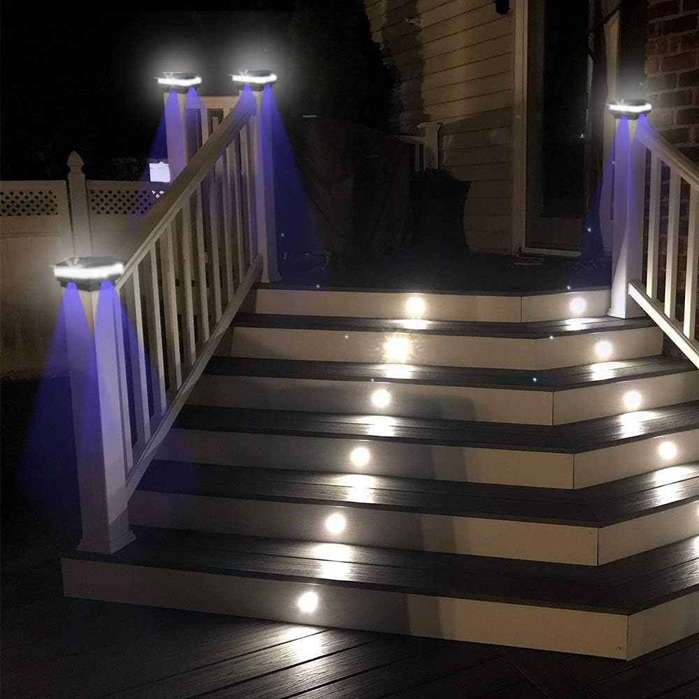 FVTLED Luces solares para exteriores, LED Flexfit con energía solar, para valla, cubierta de valla, se adapta a postes de madera de 3.5 x 3.5, 4 x