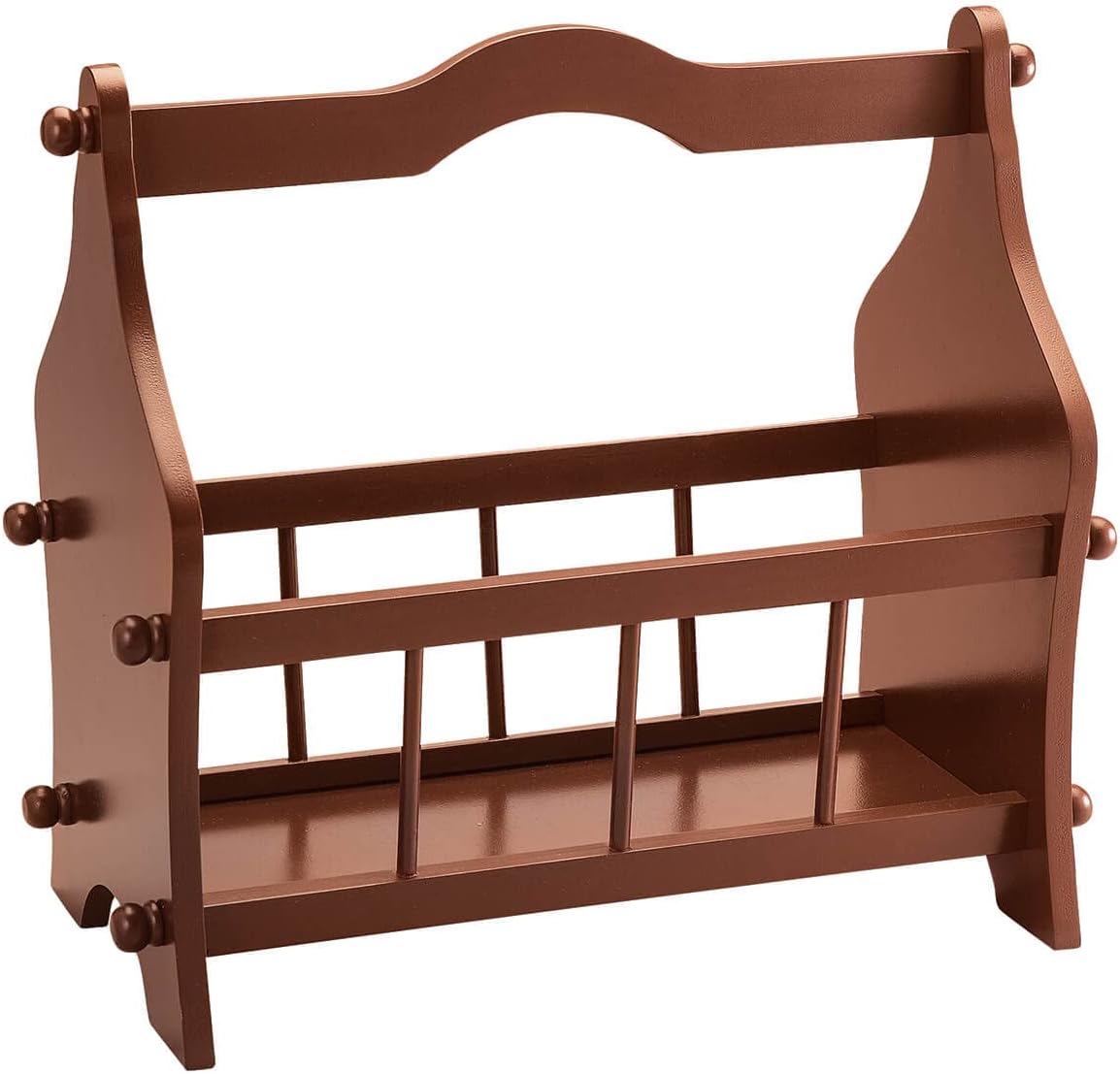 OakRidgeTM – Revistero, material MDF, decoración de interiores, acabado marrón, mide 16 12 pulgadas de largo x 8 12 pulgadas de ancho x 15 38