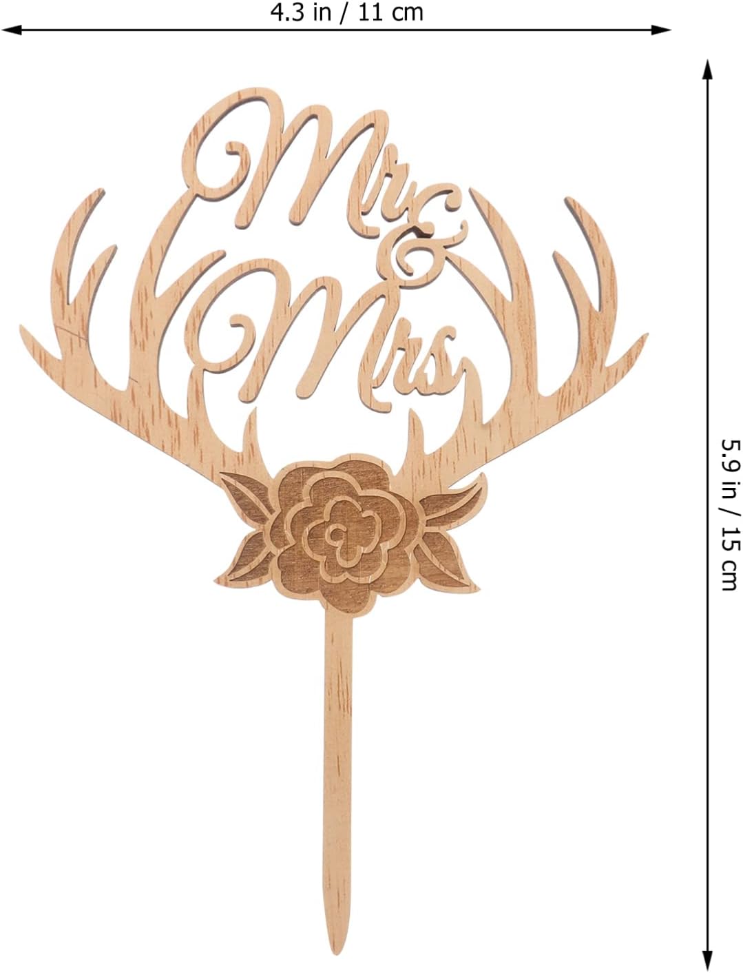 Mr Mrs – Decoración para tartas de madera, para boda, ciervo, cornamenta, decoración rústica para tartas de boda, decoración para tartas de boda Mr