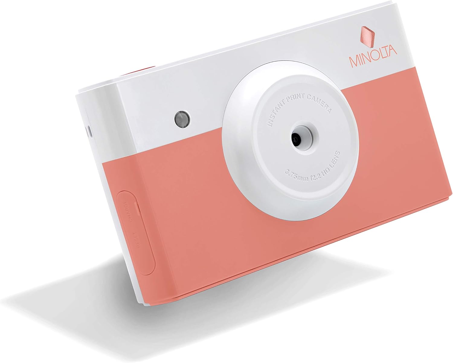 Minolta Cámara digital Instapix 2 en 1 de impresión instantánea e impresora Bluetooth, color rosa coral