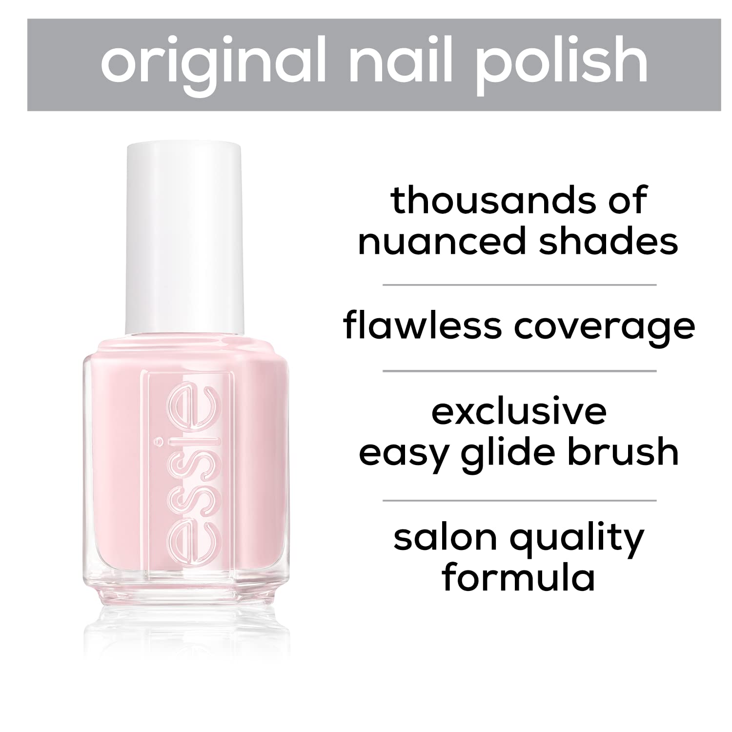 essie Esmalte de uñas, calidad de salón, vegano sin 8 unidades, acabado, Mademoiselle, 0.46 onzas (el embalaje puede variar) rosa transparente