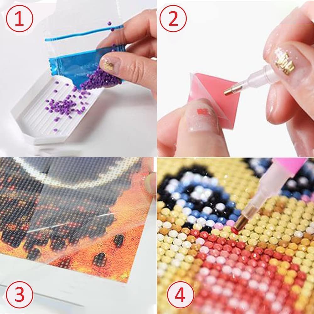 LSIUHWUWI Kits de arte de diamantes para adultos, paquete de 2 unidades, 5D para puerta roja y puerta azul, kit de arte de diamantes para