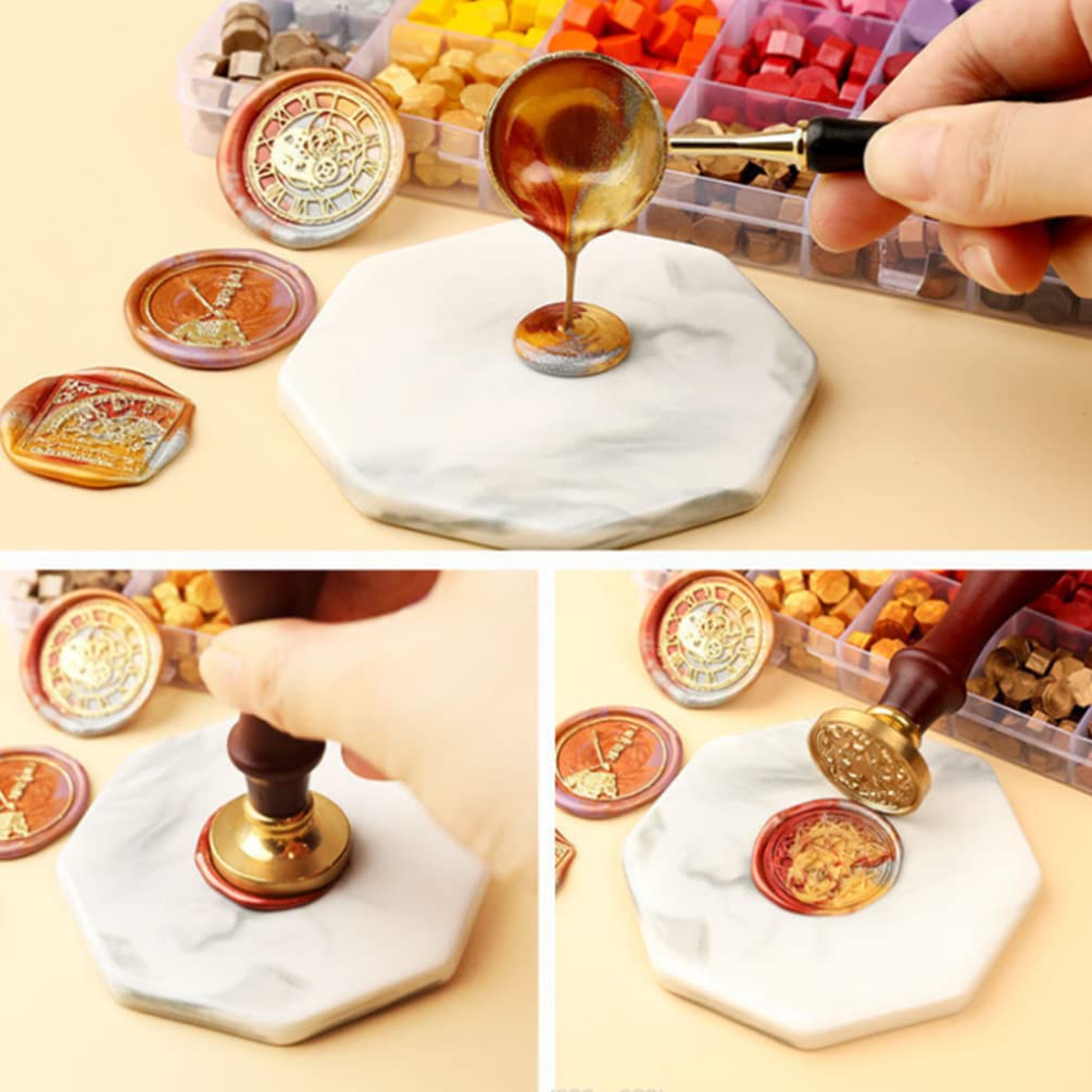 Cuentas de cera de sellado de bronce, 17.64 oz, cuentas de sellado de cera de oro antiguo, 1500 cuentas de sello de cera para sello de cera, kit de