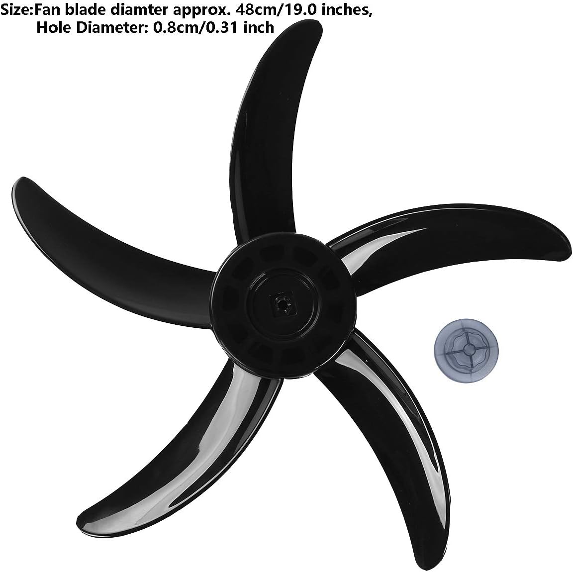 YiZYiF Ventilador de mesa con pedestal para el hogar, ventilador de 20 pulgadas, hoja de ventilador de plástico, 5 hojas, accesorios con cubierta de