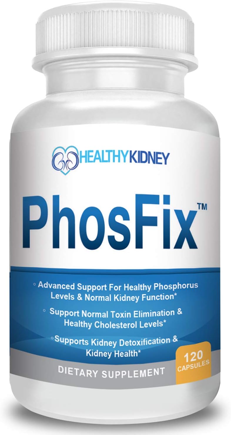 Suplemento renal de aceite de pescado Kidney Shield y paquete bloqueador de fósforo natural PhosFix