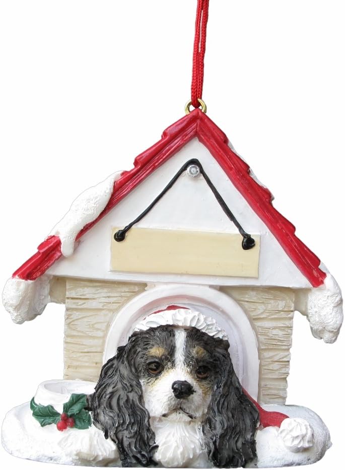 Cavalier King Charles Spaniel – Adorno de Navidad negro para perros