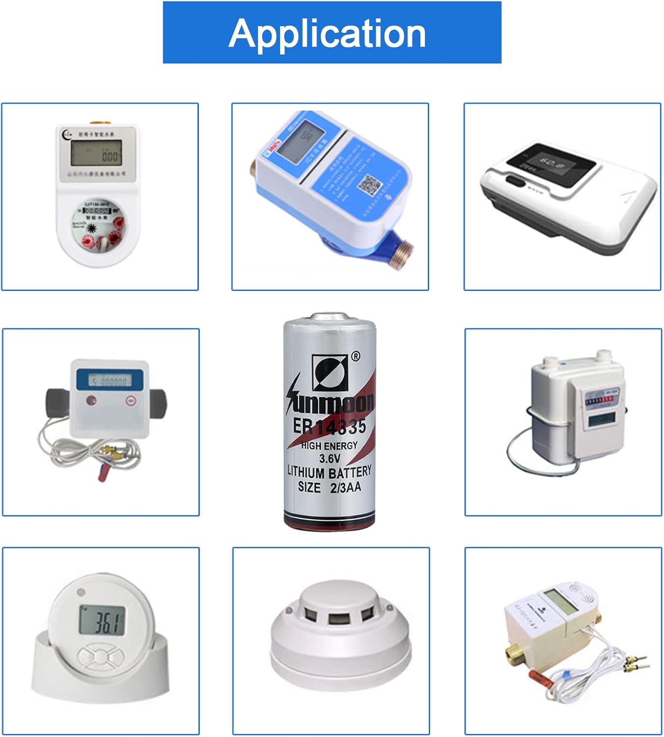 ER14335 – Batería de litio primaria ER14335 23AA 3.6V 1650mAh para alarma de humo, medidores inteligentes, monitores de temperatura, linterna