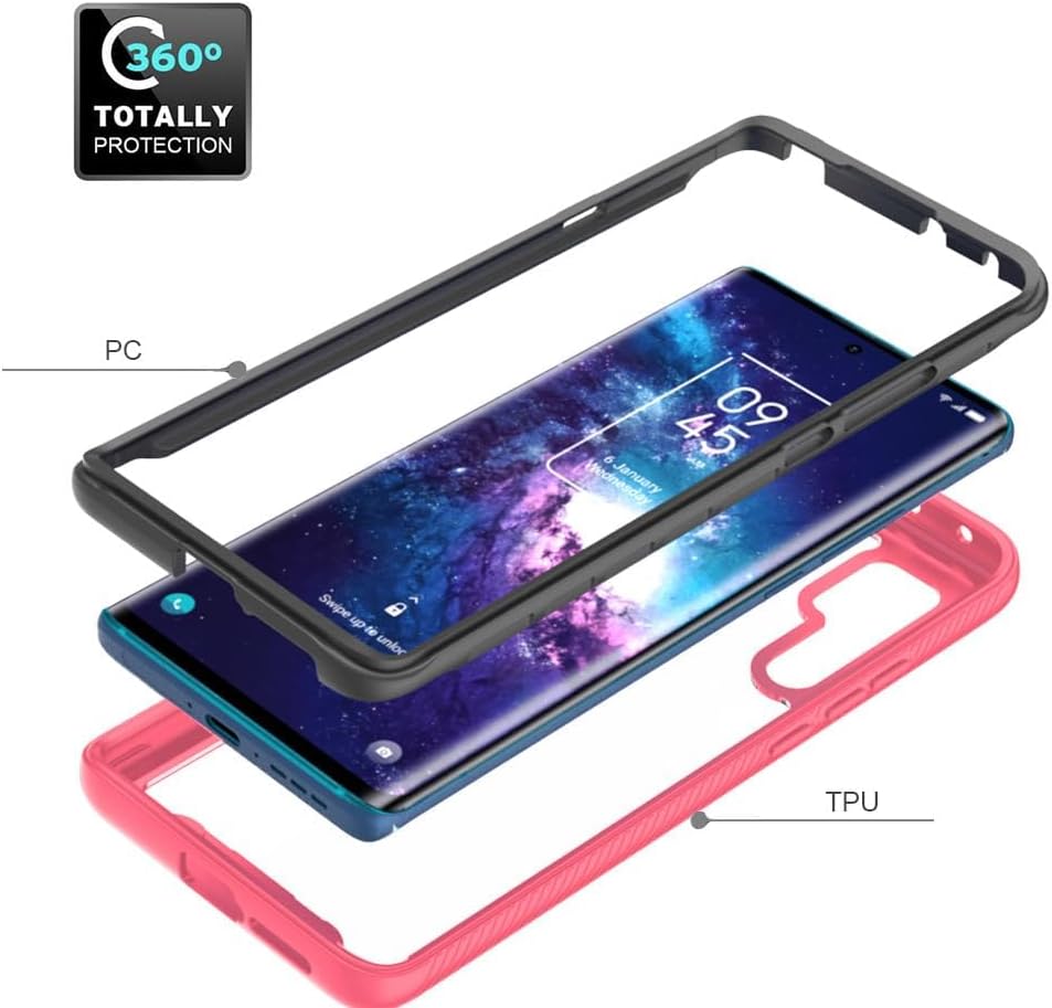 Asuwish Funda de teléfono para TCL 20 Pro 5G con protector de pantalla de vidrio templado y soporte delgado, funda protectora híbrida resistente