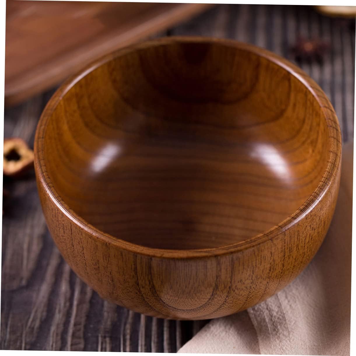 HOMSFOU Tazón de madera Tazón de inmersión Tazón de Cereal Tazones de Inmersión Tazones de Comida Tazón de Ramen Tazón de Sopa Tazón de Bocadillo