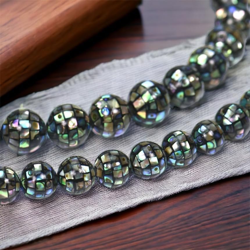 ABC GEMS USA (10 unidades) cuentas de abulón arcoíris de Nueva Zelanda (cada cuenta es un testamento para el arte intensivo de mano de obra,