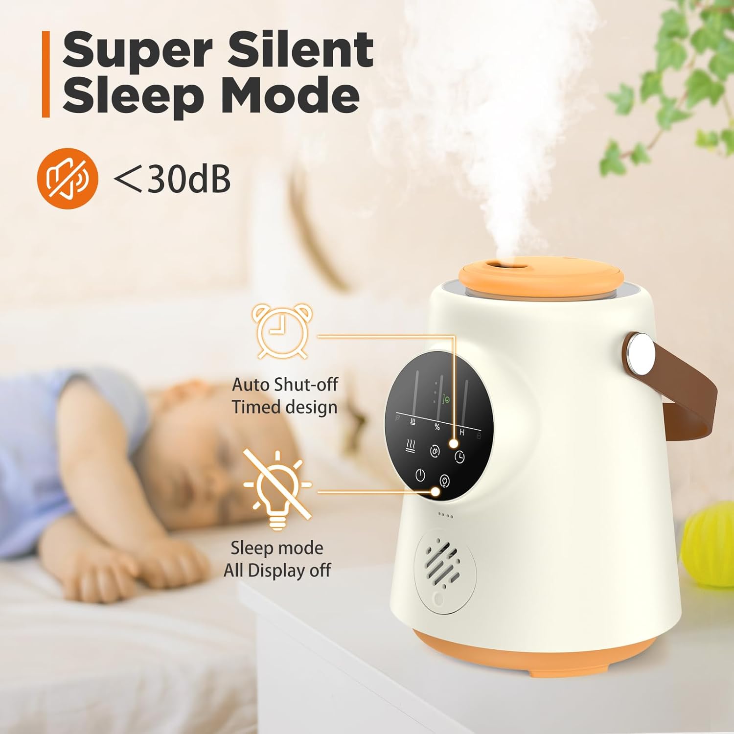 OJEPPA Humidificadores para dormitorio, humidificadores ultrasónicos de niebla fría de 2.5L para bebé, hogar, oficina, guardería y plantas,