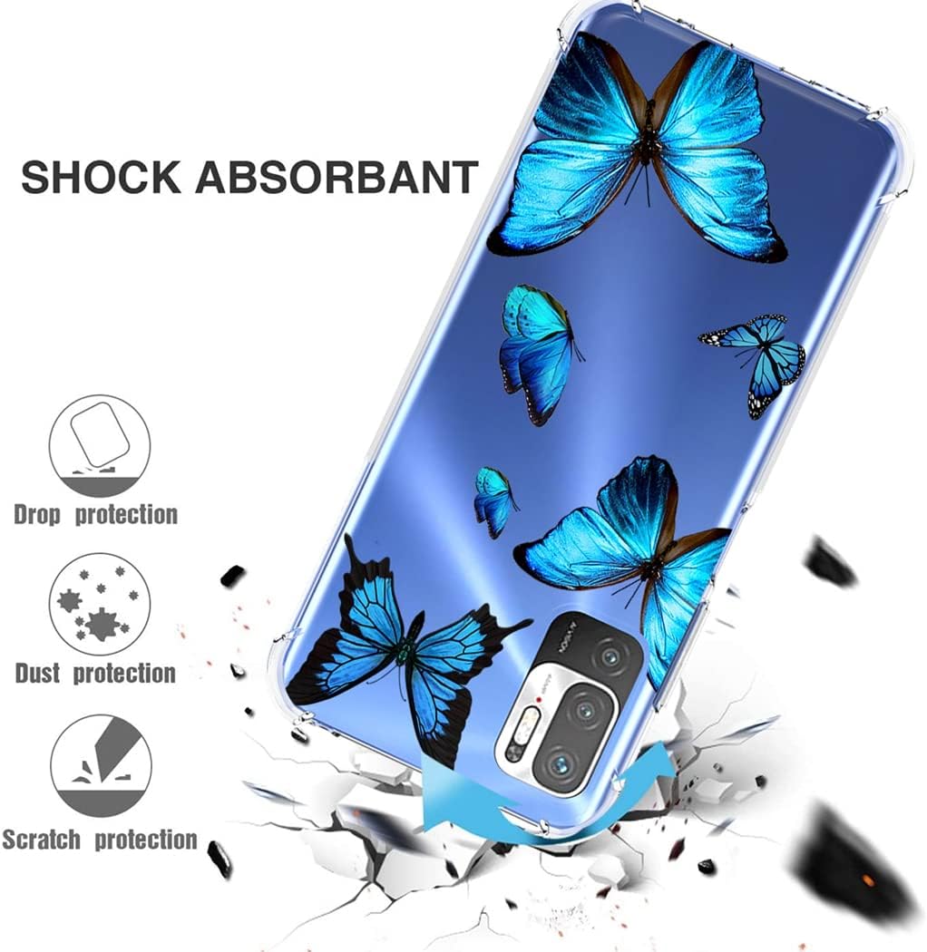 Funda para Redmi Note 10 5GPoco M3 ProRedmi Note 10T 5G M2103K19G Funda transparente para niñas y mujeres, TPU suave a prueba de golpes, funda
