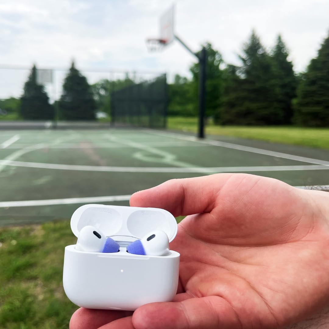 Comply Almohadillas de espuma para Apple AirPods Pro Generation 1 y 2, medianas, azul eléctrico, 3 pares, máxima comodidad, ajuste inquebrantable,