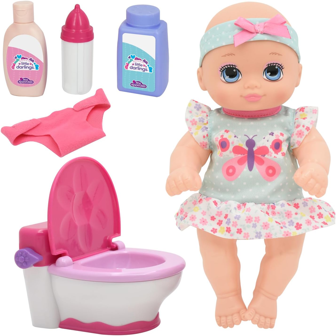 New Adventures – Little Darlings – It’s My Potty Muñeca de 10 pulgadas con silla para orinal (3518)