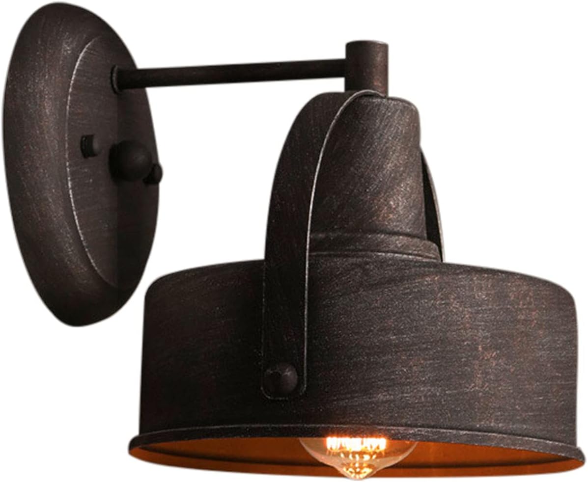 Luces industriales de pared para interiores y exteriores, aplique de pared de granero de 8.6 pulgadas, enchufe E26, luz de porche industrial para