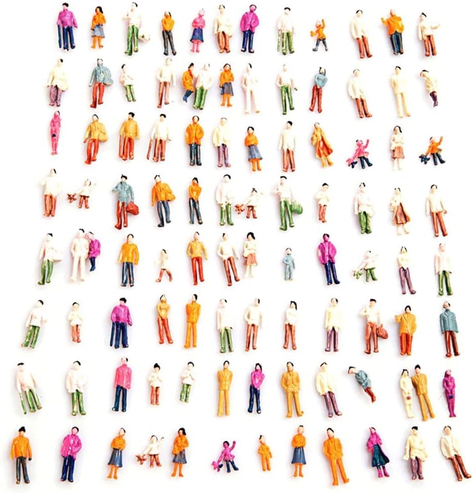 100 piezas de figuras de personas 1100 pose de pie Mini modelo pintado HO escala modelo tren parque calle pasajeros personas casa de muñecas