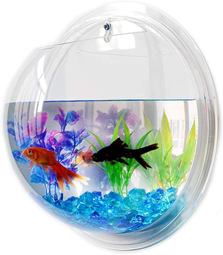 Pescado colgante de pared Pescado acrílico Pescado colgante Contenedor decorativo colgante Acuarios Tanques de burbujas de acrílico transparente