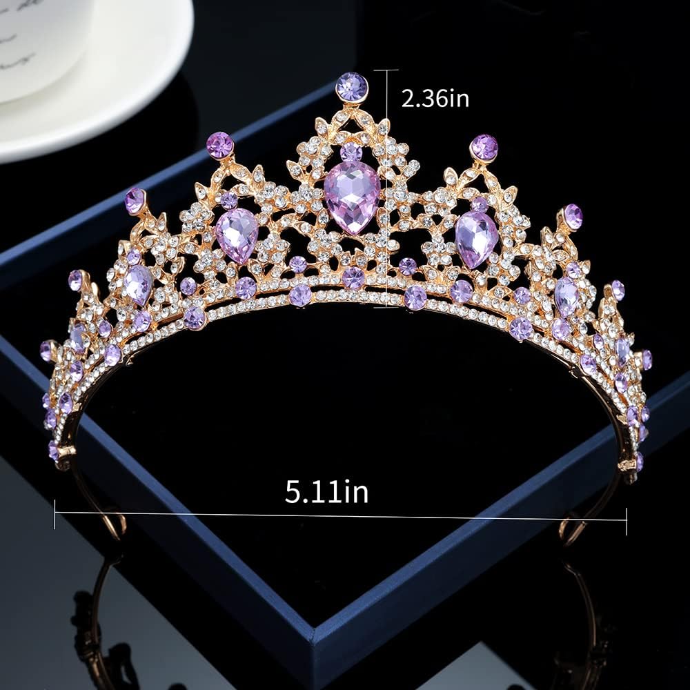 Kamirola – Corona de reina y tiaras corona de princesa para mujeres y niñas, diademas de cristal para novia, princesa para bodas y fiestas (01)