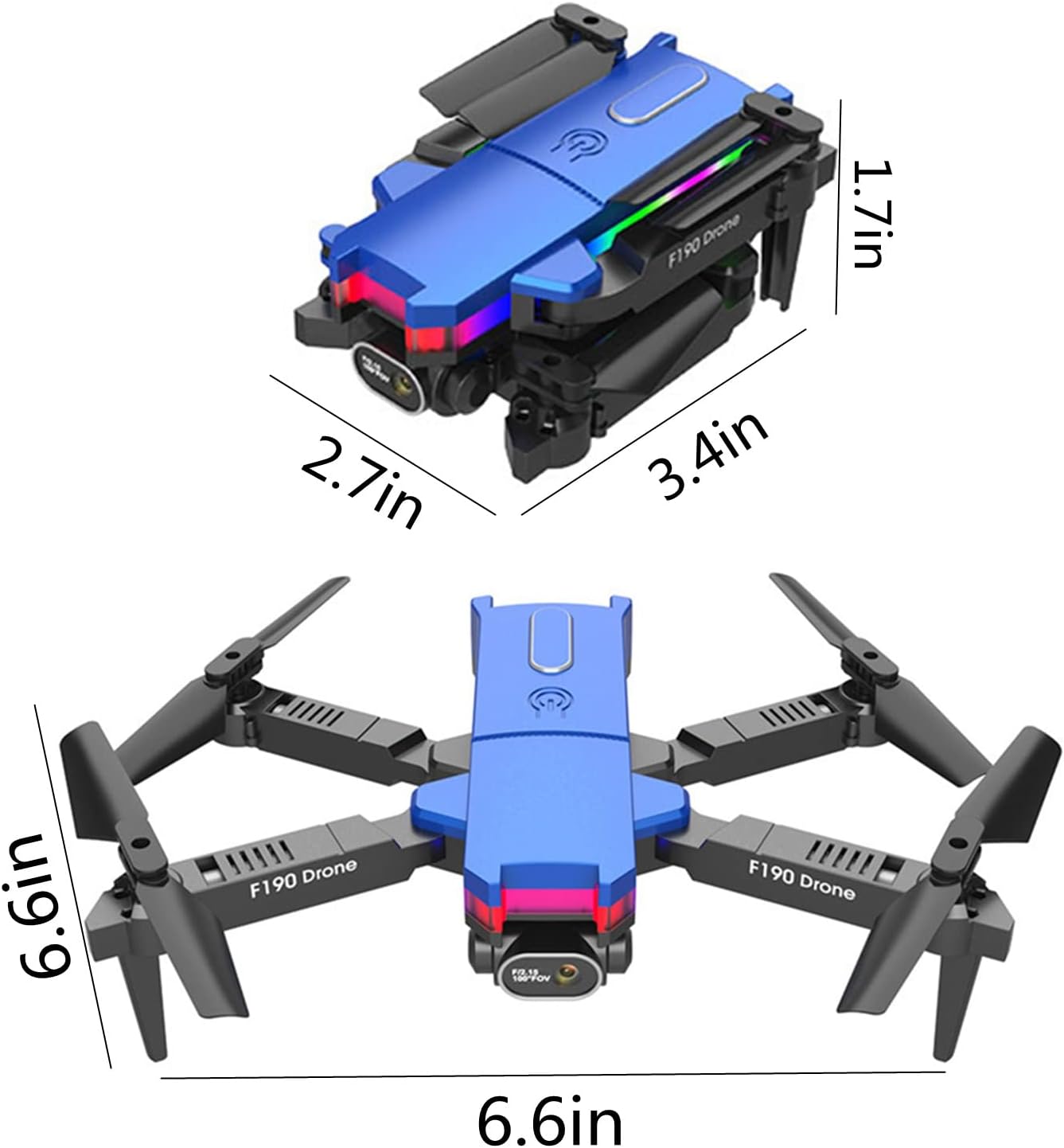 Foldable Pocket Drone with 4K HD Dual Camera Toys Gifts for Adults Kids Beginners Small Drone RC Quadcopter Drone with 2.4G WiFi FPV Live Video