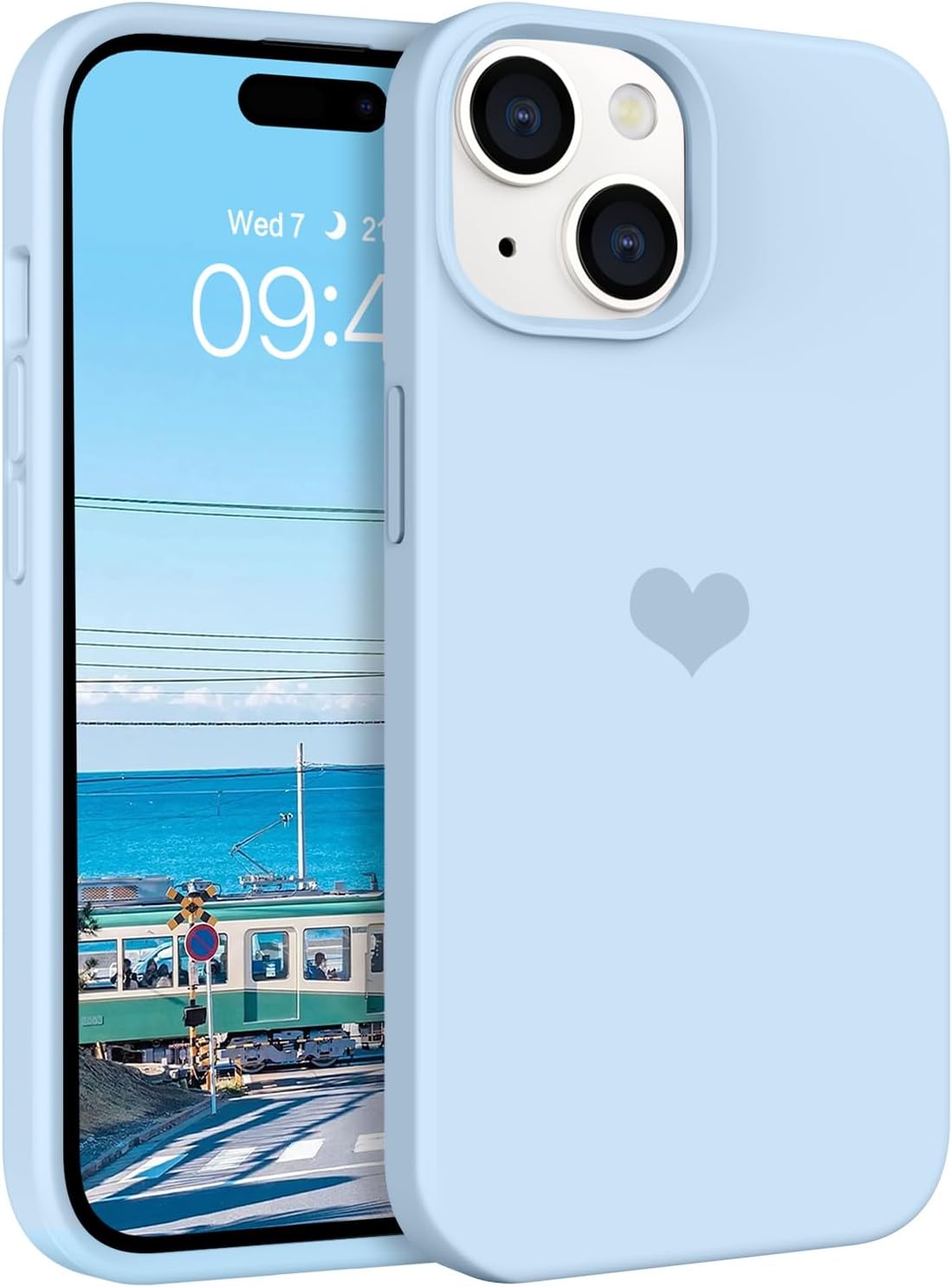 BENTOBEN Funda compatible con iPhone 15, ajuste delgado, bonito diseño de corazón, silicona, gel suave, goma, a prueba de golpes, forro de