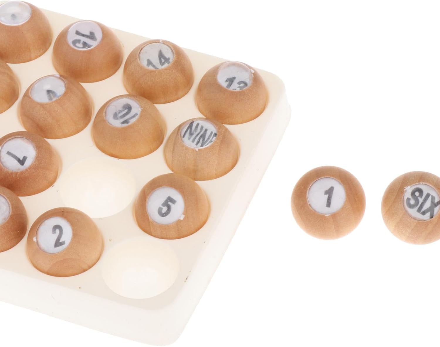 Juego de bolas de madera, dados de billar, dados de piscina, 16 bolas de madera numeradas