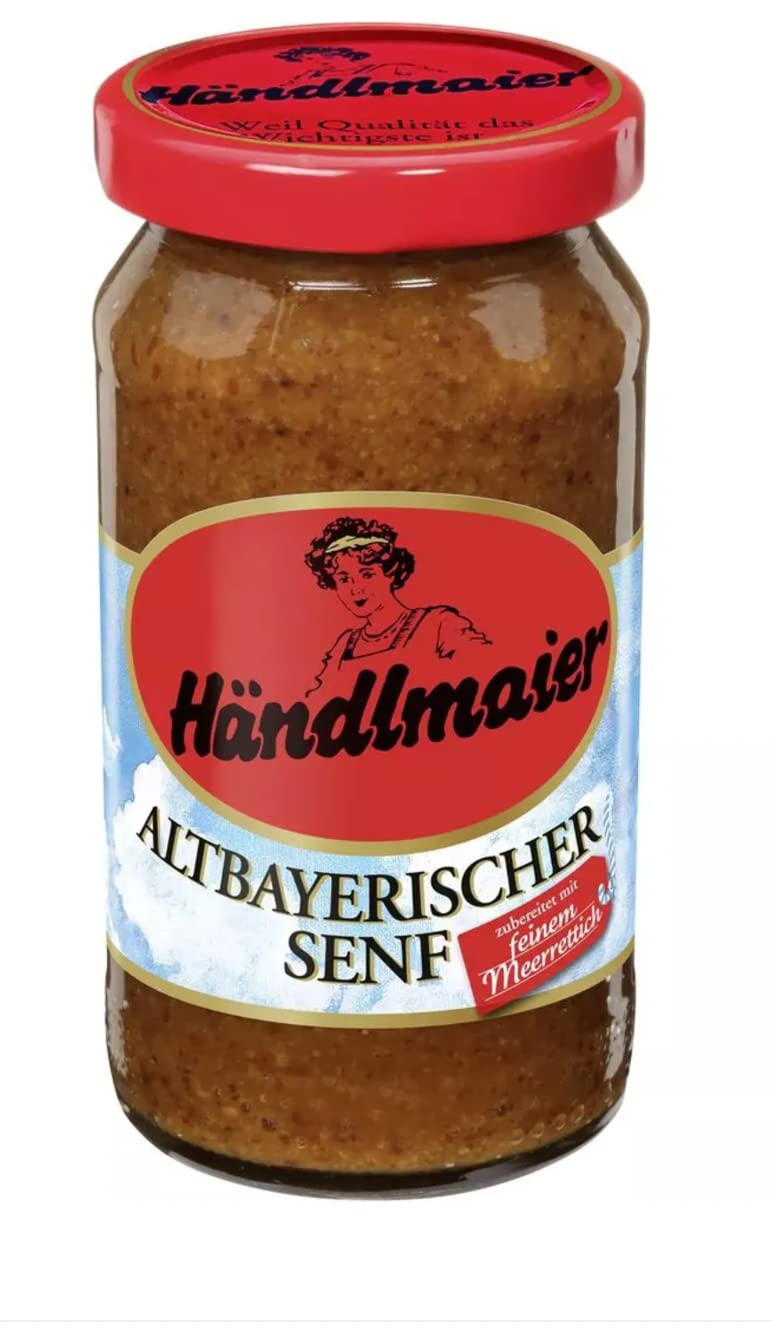 Mostaza dulce bávara alemana con rábano picante y bayas de enebro – Altbayerischer Senf – 6.8 fl oz – Händlmaier – España