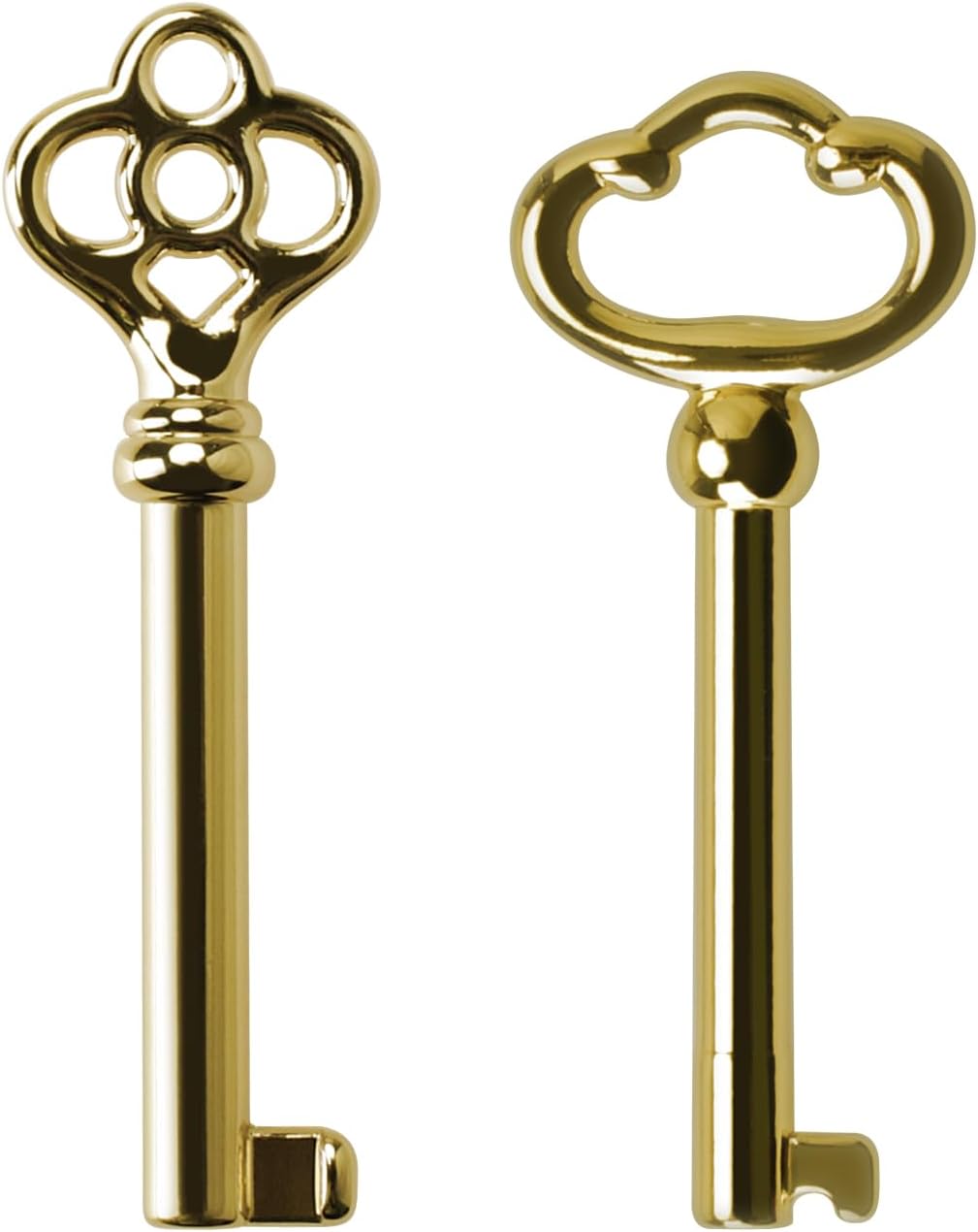 KY-2AB y KY-3AB – Llave de repuesto universal de barril de latón antiguo, llave de esqueleto de barril hueco para puertas de gabinete, cajones de