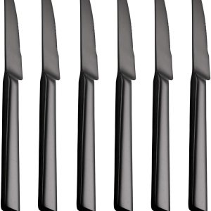 Juego de cuchillos para carne, 6 piezas, acero inoxidable 180, resistentes, 9 pulgadas, servicio para 6 cubiertos, utensilios de mesa, aptos para Juego de cuchillos para carne, 6 piezas, acero inoxidable 180, resistentes, 9 pulgadas, servicio para 6 cubiertos, utensilios de mesa, aptos para