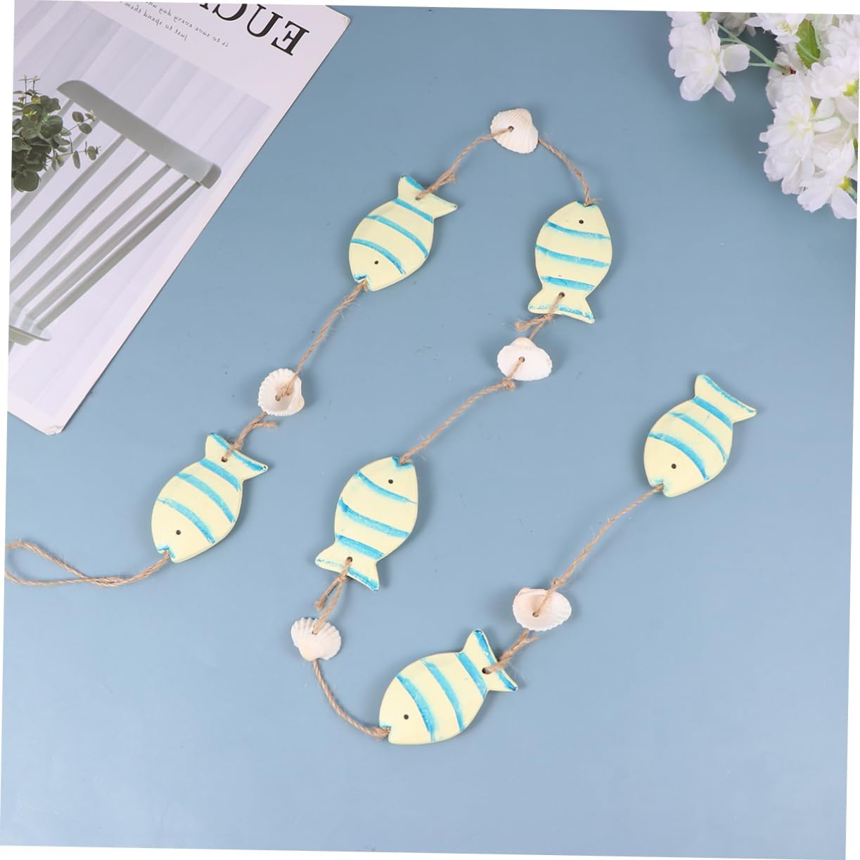 Garneck 3 piezas de decoraciones para salas de casa de madera adornos de casa mini adorno de playa decoración de puerta para el hogar, decoración de