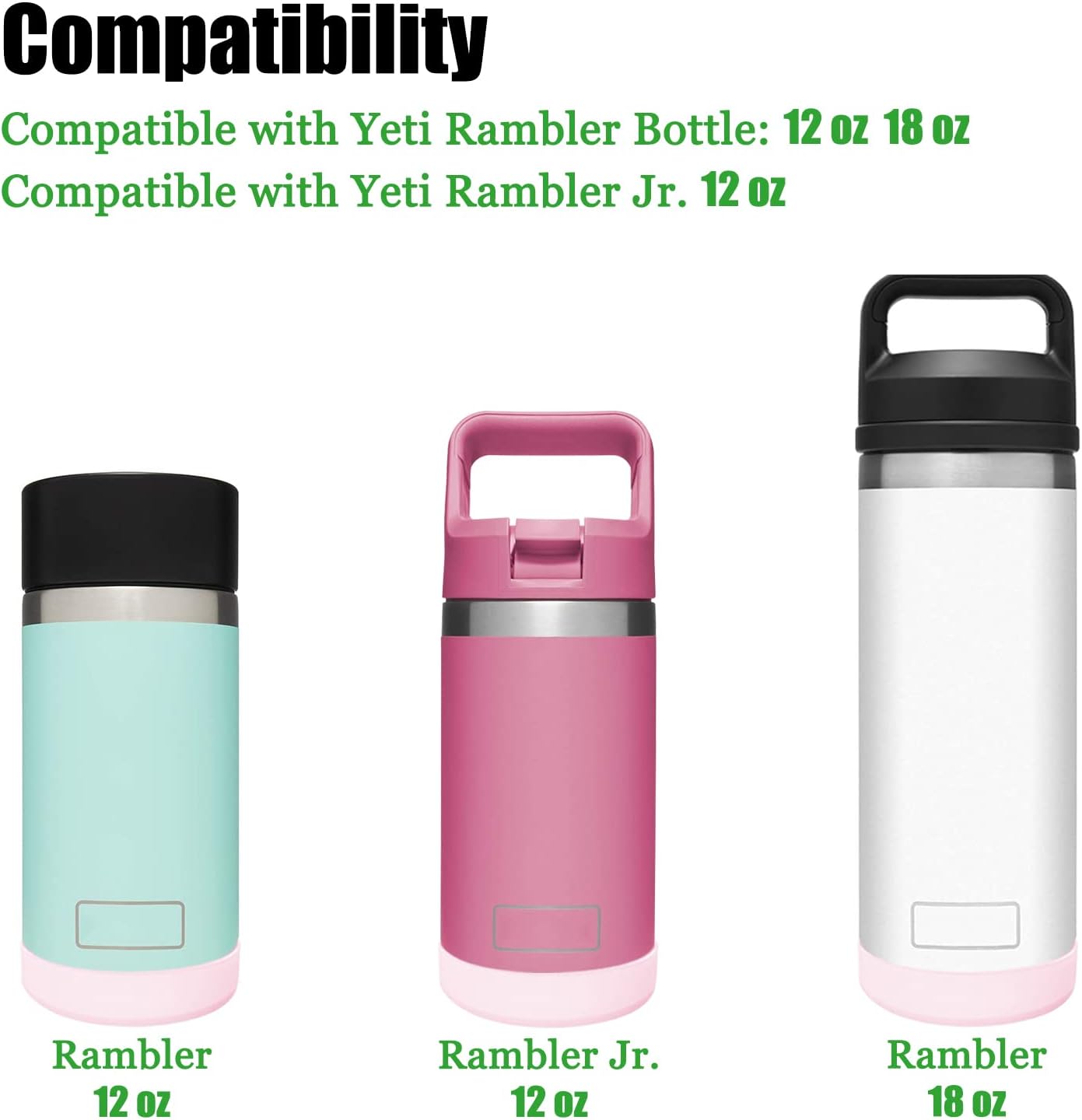 Funda de silicona para botas YETI Rambler Jr de 12 onzas y Rambler de 12 onzas y 18 onzas, protección más segura para botella YETI Rambler  Apto