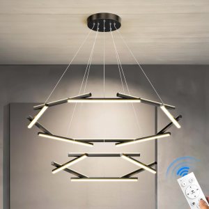 JFHTNFJ Candelabro LED moderno de 38.2 pulgadas, lámpara de araña regulable de 2 anillos con control remoto, 16 luces colgantes para cocina, isla, JFHTNFJ Candelabro LED moderno de 38.2 pulgadas, lámpara de araña regulable de 2 anillos con control remoto, 16 luces colgantes para cocina, isla,