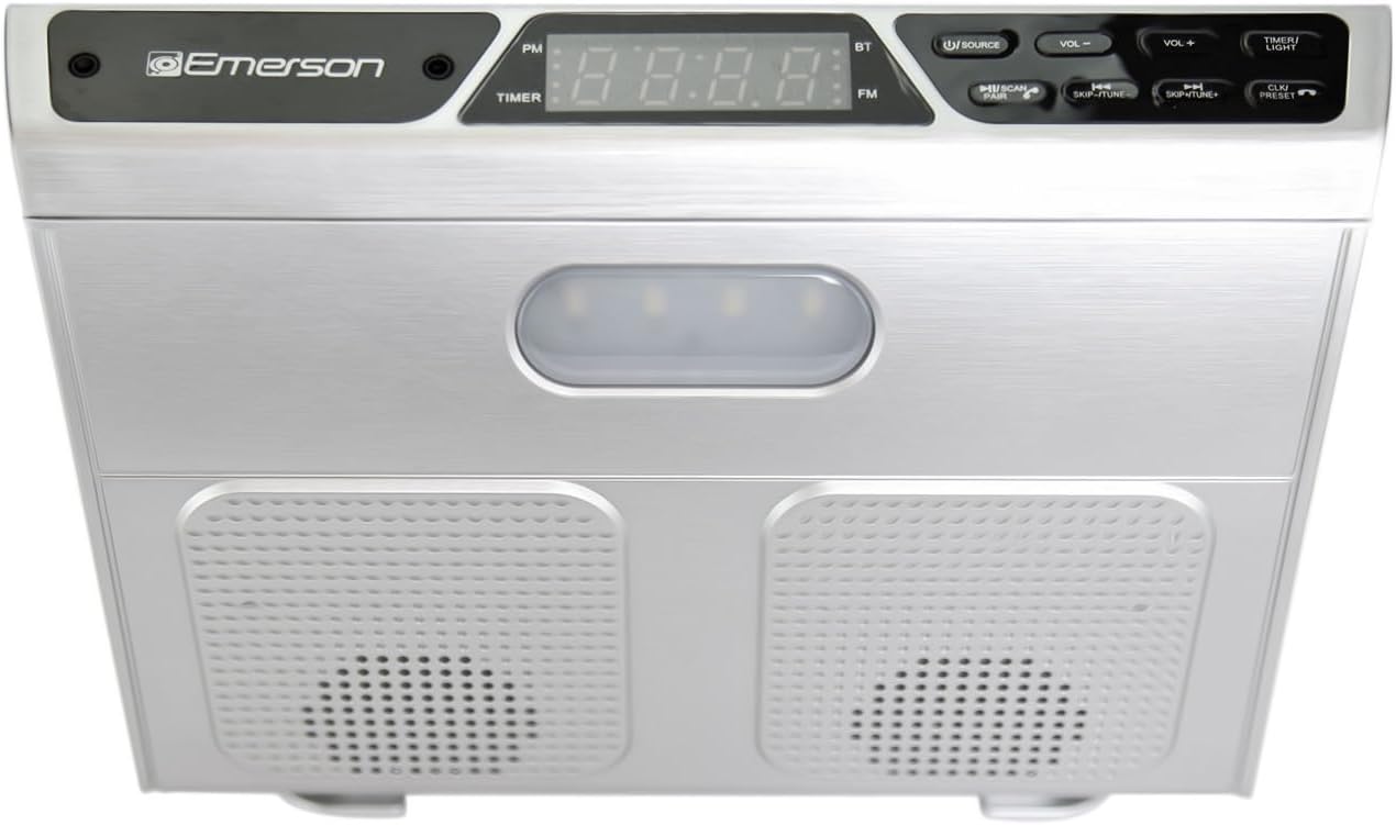 Emerson Altavoz Bluetooth EKR-1000 bajo el gabinete con radio FM