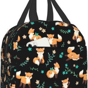 Bolsa de almuerzo de zorro para mujeres y hombres, lonchera aislada, contenedor de almuerzo lavable, bolsa de mano reutilizable, caja de almuerzo Bolsa de almuerzo de zorro para mujeres y hombres, lonchera aislada, contenedor de almuerzo lavable, bolsa de mano reutilizable, caja de almuerzo