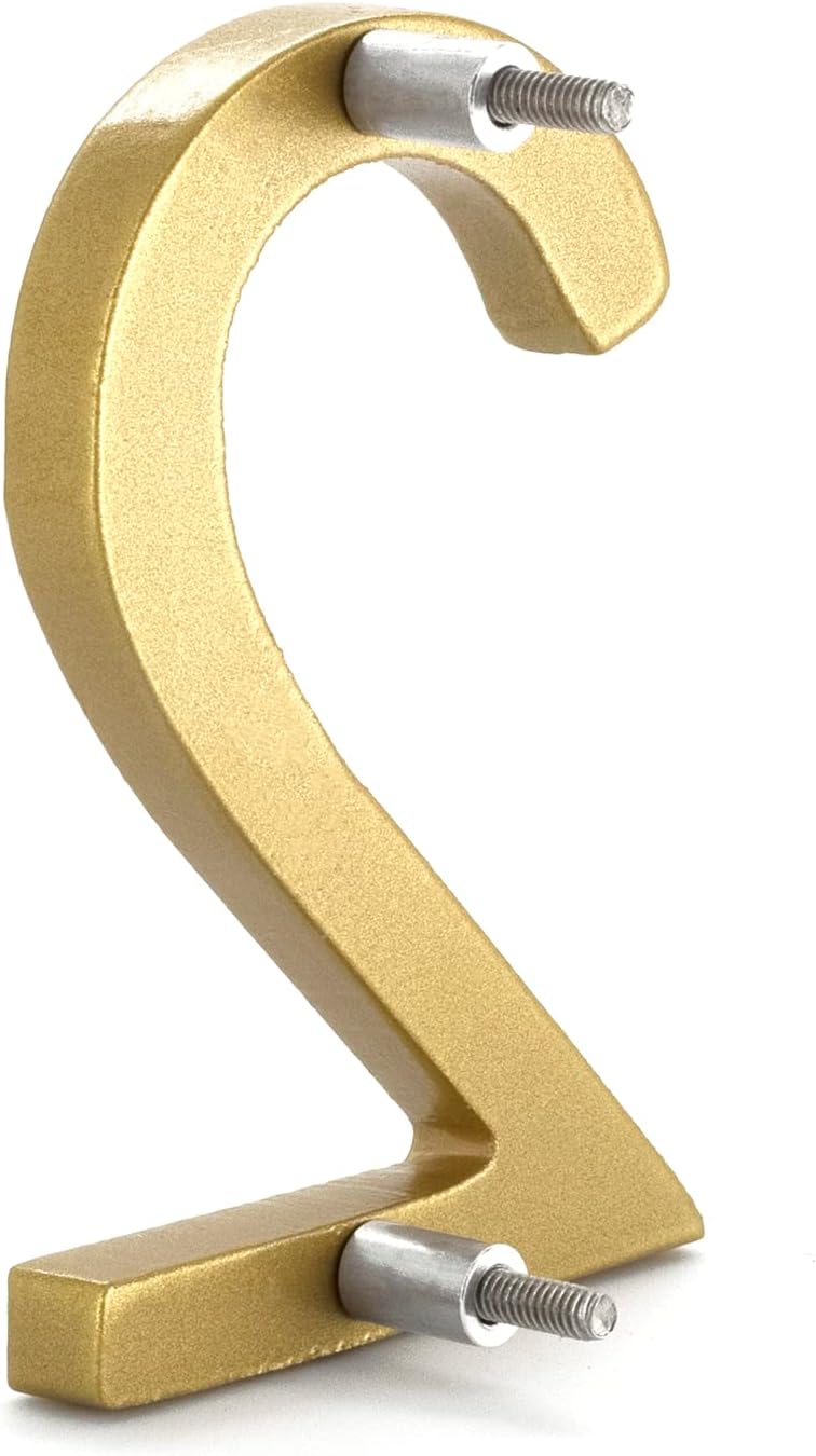 Montague Metal Products MHN-16-F-GD1-2 Números flotantes modernos de aluminio cepillado sólido, 16 pulgadas, oro recubierto de polvo