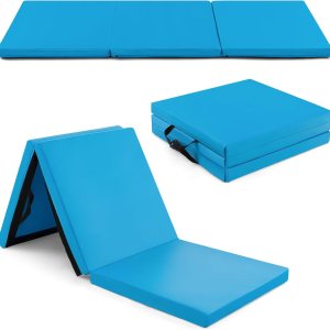 Goplus Esterilla de gimnasia plegable, de 6 x 2 x 2 pulgadas de grosor, de tres pliegues, con asas de transporte, cierre de velcro, esterillas de Goplus Esterilla de gimnasia plegable, de 6 x 2 x 2 pulgadas de grosor, de tres pliegues, con asas de transporte, cierre de velcro, esterillas de