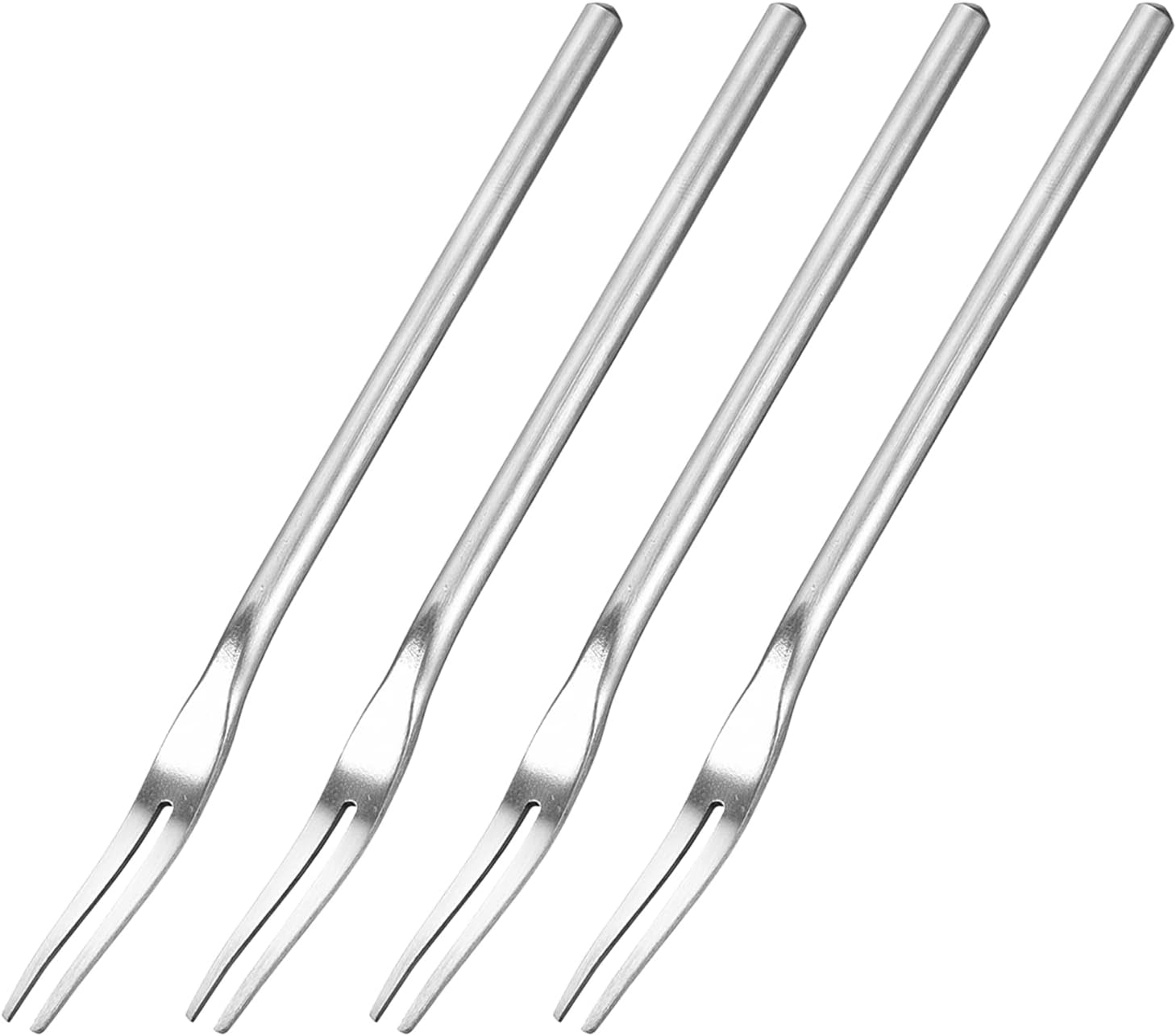 uxcell Tenedores de frutas de acero inoxidable de 4 piezas, tenedores de degustación de frutas de ensalada de 5.12 pulgadas, tenedores de postre