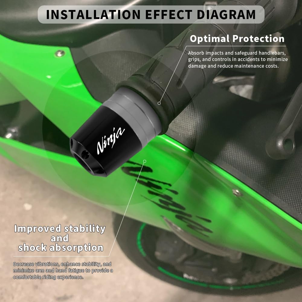 Deslizadores de extremo de barra de motocicleta para Kawasaki Ninja 250 250R 250SX 300 400 400R 650 1000 1000SX H2R ZX-6R ZX-10R ZX-14R Pesos