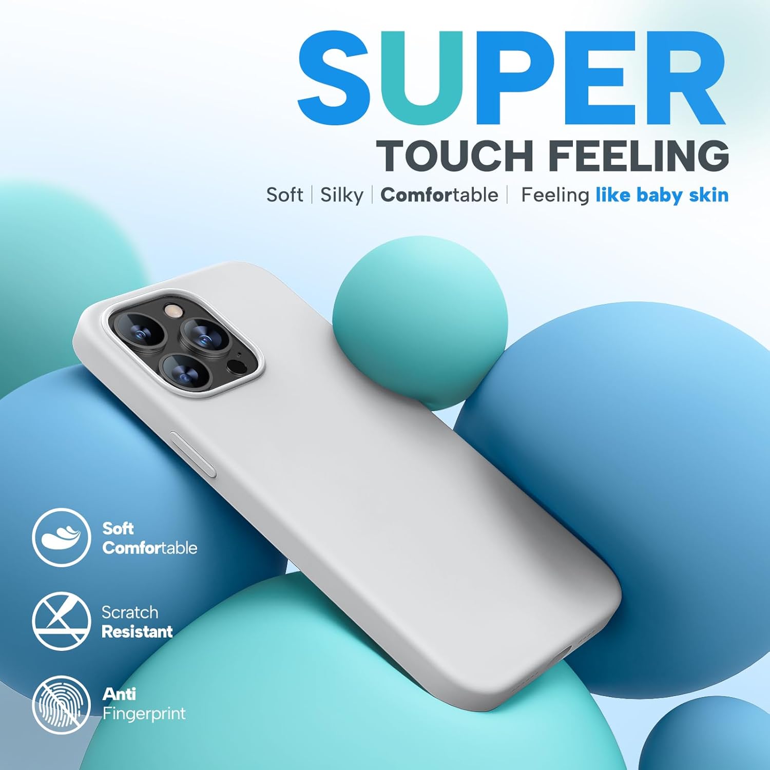 Miracase Funda diseñada para iPhone 15 Pro Max, compatible con MagSafe, con 2 protectores de pantalla, funda de silicona líquida a prueba de golpes