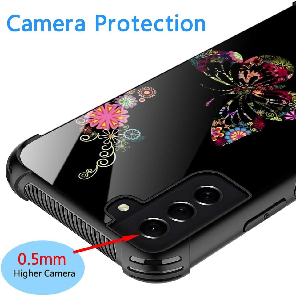 ZHEGAILIAN Funda compatible con Samsung Galaxy S21 Ultra, diseño de mariposa flor-1 para Samsung Galaxy S21 Ultra 5G para niñas y mujeres, diseño de
