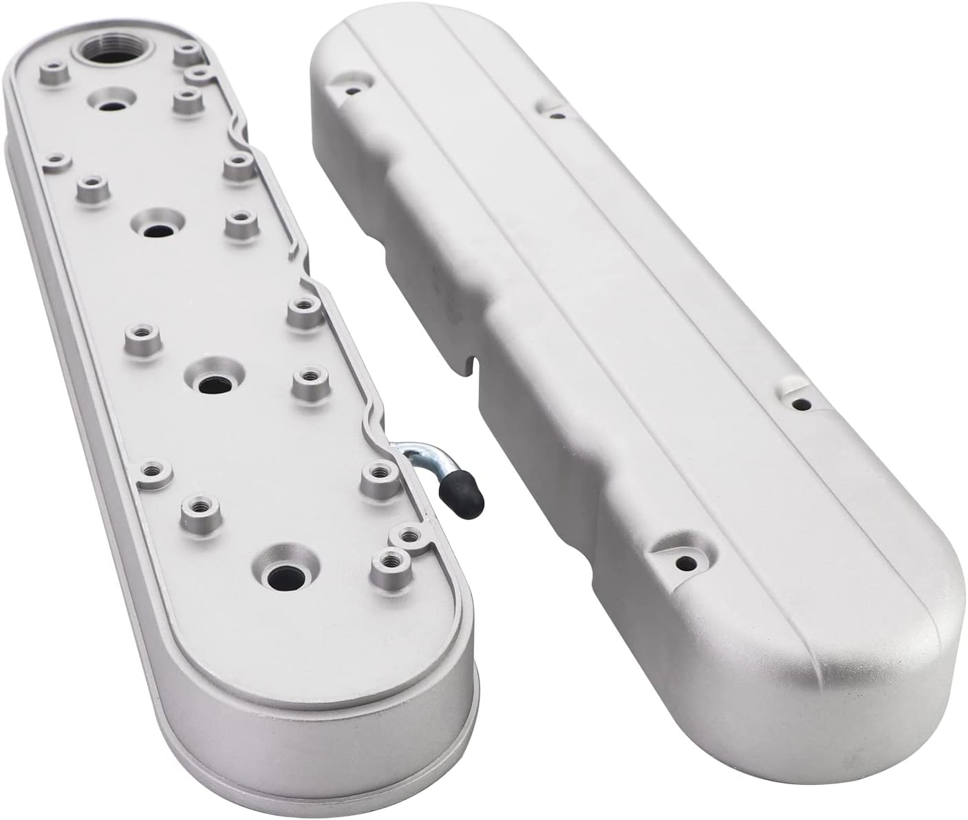 LS – Cubiertas de válvula de aluminio fundido liso con soportes de bobina y cubiertas compatibles con Che-vy Small Block SB V8 293 325 376 427,