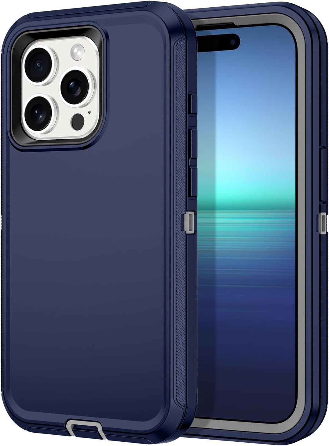 I-HONVA Funda para iPhone 15 Pro a prueba de golpes, a prueba de polvo y caídas, 3 capas de protección de cuerpo completo sin protector de pantalla