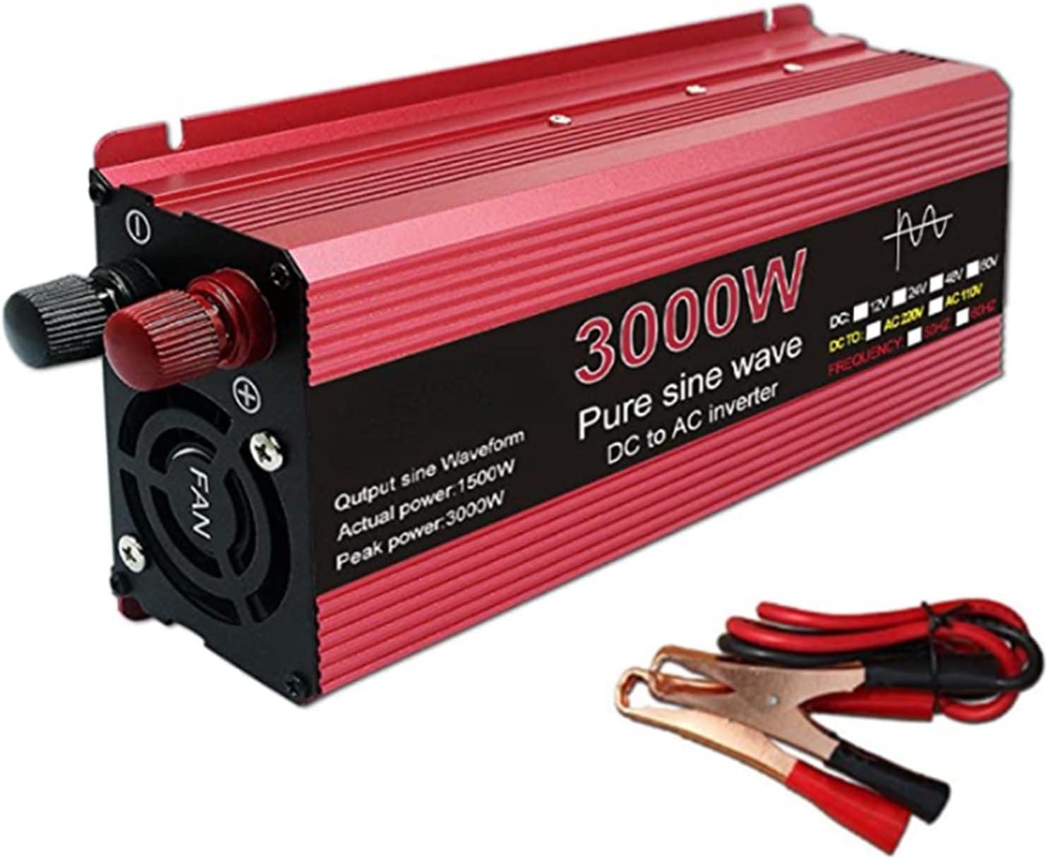 Inversor de onda sinusoidal pura 1000 W, 1600 W, 2200 W, 3000 W, voltaje CC 12 V24 V a CA 110 V220 V, inversor solar, 3000 W, 24 V 220 V